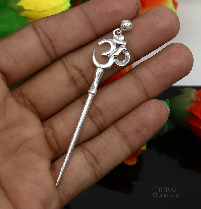 Necklaces TRIBAL ORNAMENTS 3 inches long handmade solid sterling silver kum kum sticks eyeliner stick kajal sticks surma stick brides vintage style gift su622