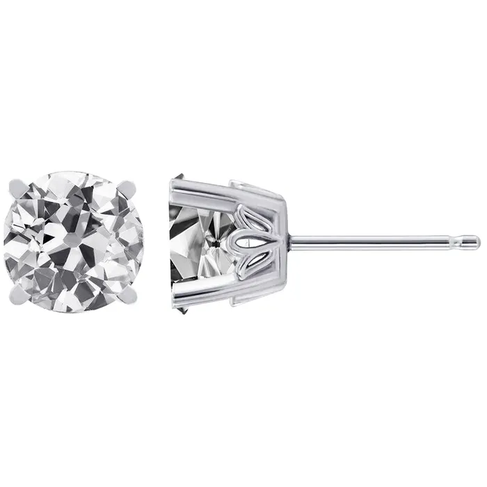 HarryChadEntcom Earrings White Gold Natural Earth Mined Diamond Studs Old Miner Womens Earrings 4 Carats HarryChadEntcom Earrings White Gold Natural Earth Mined Diamond Studs Old Miner Womens Earrings 4 Carats