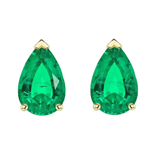 HarryChadEntcom Teardrop Green Emerald Stud Earrings Earrings