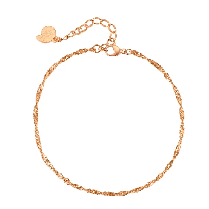 Necklaces Hey Happiness Fine Singapore Chain Anklet Rose Gold