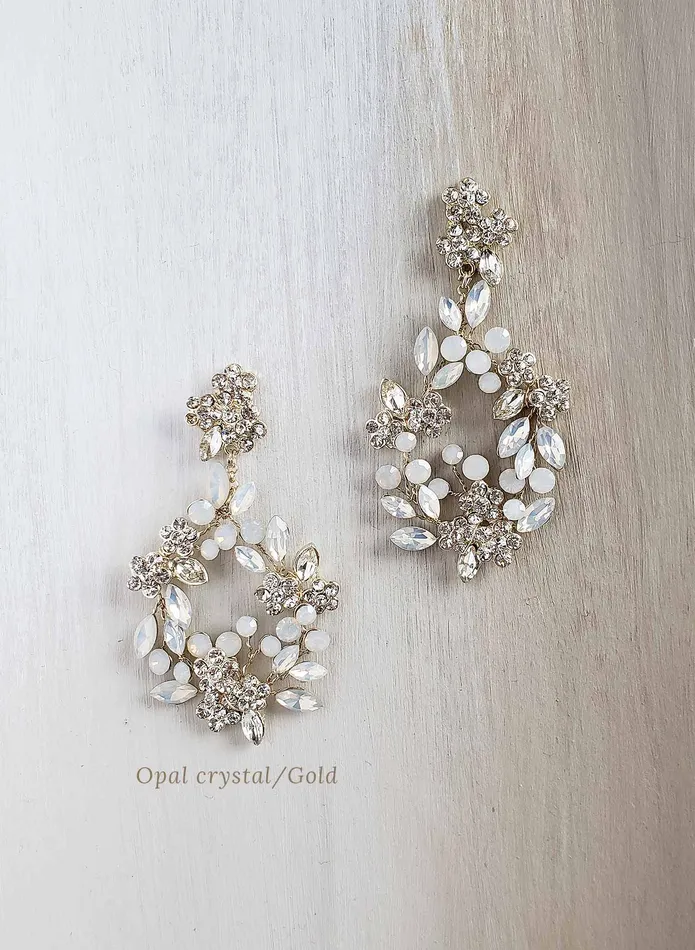 Opal crystal teardrop earrings Style 825 twigs honey Earrings
