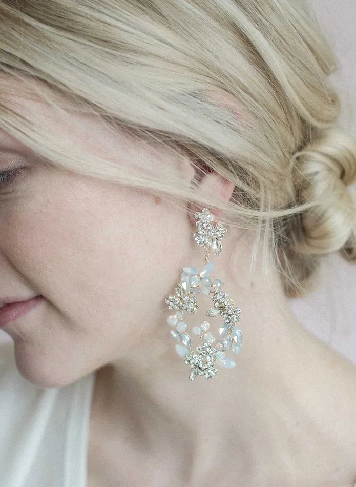 Opal crystal teardrop earrings Style 825 twigs honey Earrings