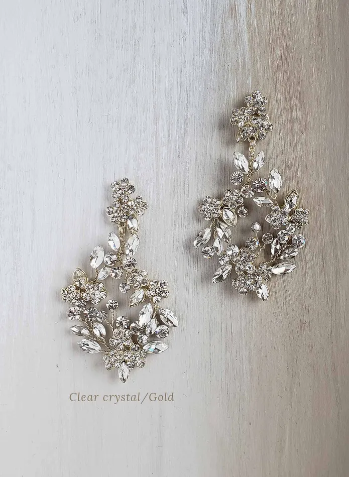 Opal crystal teardrop earrings Style 825 twigs honey Earrings
