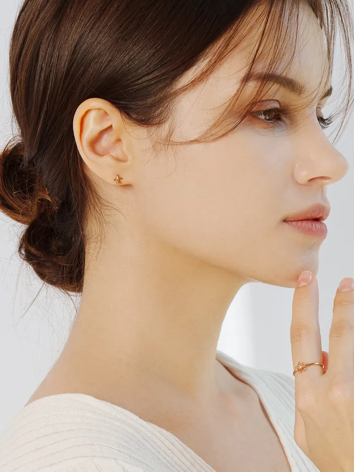 Earrings MinimalBijoux 14K Gold Mini Airplane Cartilage Earring 20G18G16G