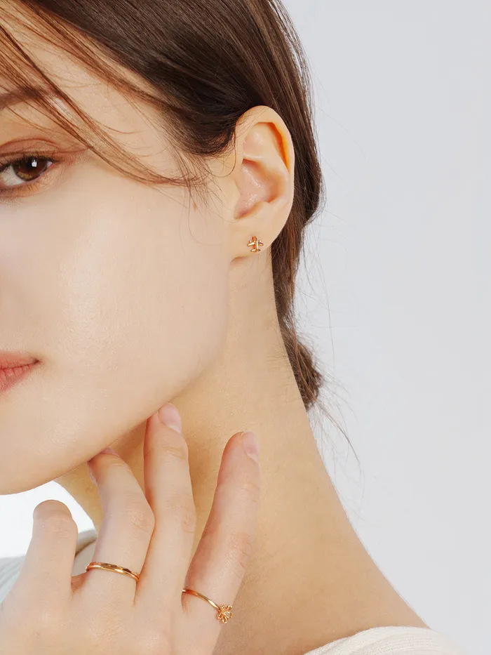 Earrings MinimalBijoux 14K Gold Mini Airplane Cartilage Earring 20G18G16G