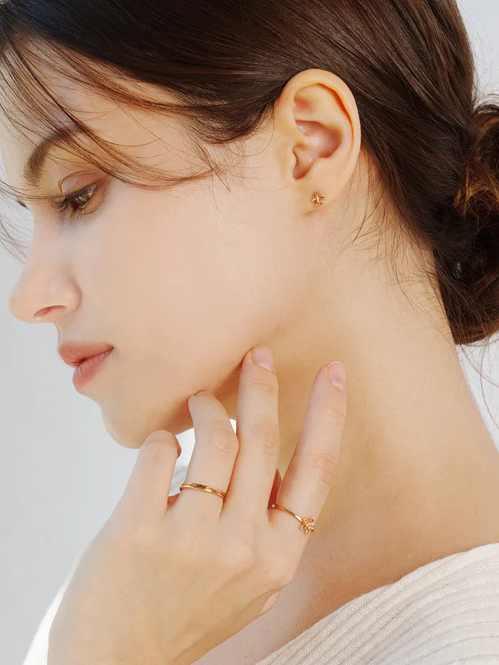 Earrings MinimalBijoux 14K Gold Mini Airplane Cartilage Earring 20G18G16G