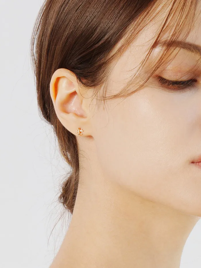 Earrings MinimalBijoux 14K Gold Mini Airplane Cartilage Earring 20G18G16G