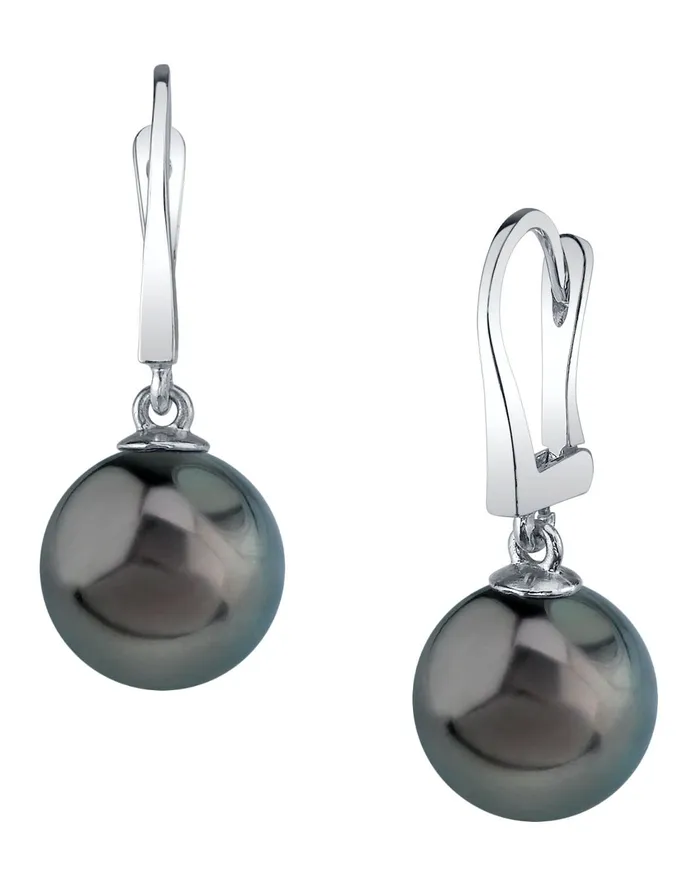 Earrings SPT Black Tahitian Pearl Classic Dangle Earrings