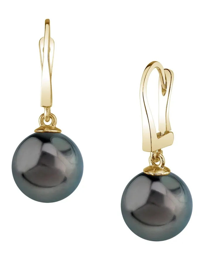 Earrings SPT Black Tahitian Pearl Classic Dangle Earrings