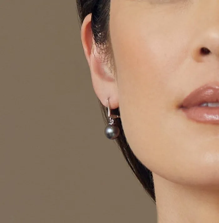 Earrings SPT Black Tahitian Pearl Classic Dangle Earrings