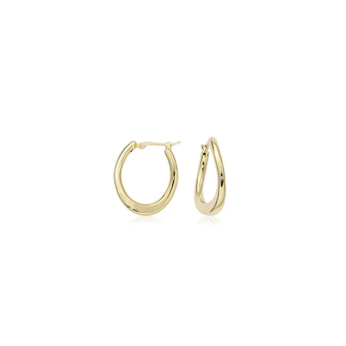 Earrings Carla Nancy B 14k Gold SM Offset U Shaped Earrings