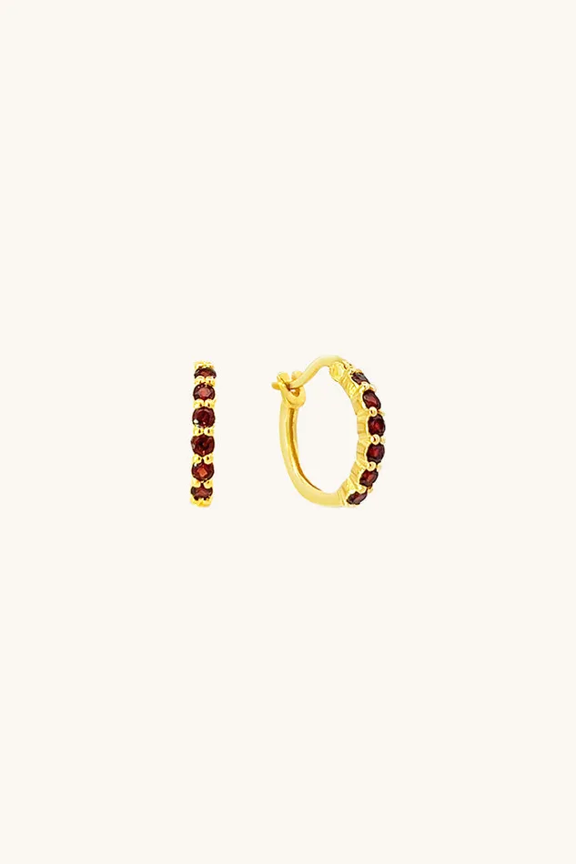 Earrings Karma Hoop Earrings Garnet Sierra Winter Jewelry