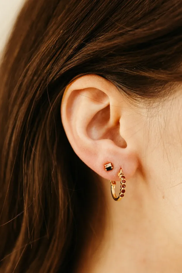 Earrings Karma Hoop Earrings Garnet Sierra Winter Jewelry