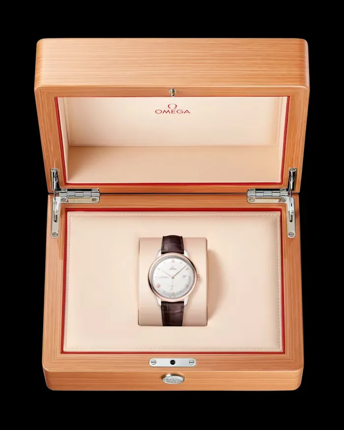 Omega Prestige De Ville Prestige Steel and Sedna Gold Earrings
