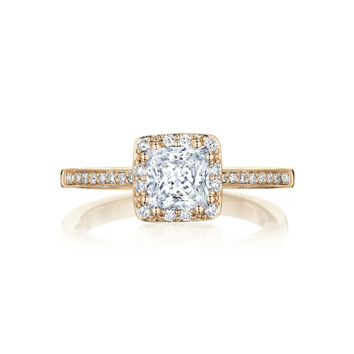Tacori 14k Rose Gold Coastal Crescent Collection Classic Engagement Ring Setting 023CTW International Diamond Center Rings