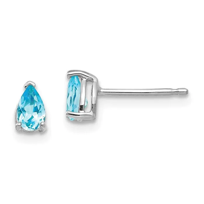 14k White Gold 5x3 Pear Earring Mountings No Stones Included No Backs Jewelry Earrings