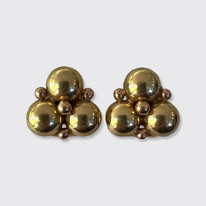 21stfinds Earrings Retro Two Tone Gold Clip Earrings 21stfinds Earrings Retro Two Tone Gold Clip Earrings