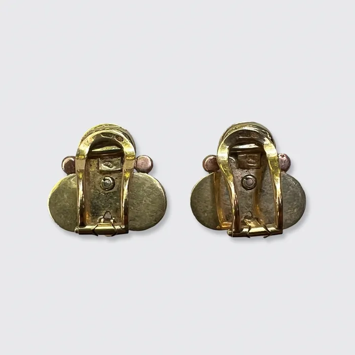 21stfinds Earrings Retro Two Tone Gold Clip Earrings 21stfinds Earrings Retro Two Tone Gold Clip Earrings