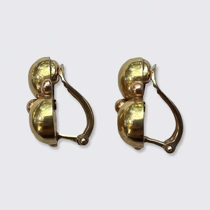 21stfinds Earrings Retro Two Tone Gold Clip Earrings 21stfinds Earrings Retro Two Tone Gold Clip Earrings
