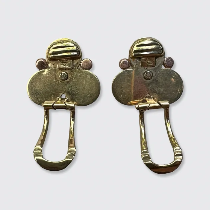 21stfinds Earrings Retro Two Tone Gold Clip Earrings 21stfinds Earrings Retro Two Tone Gold Clip Earrings
