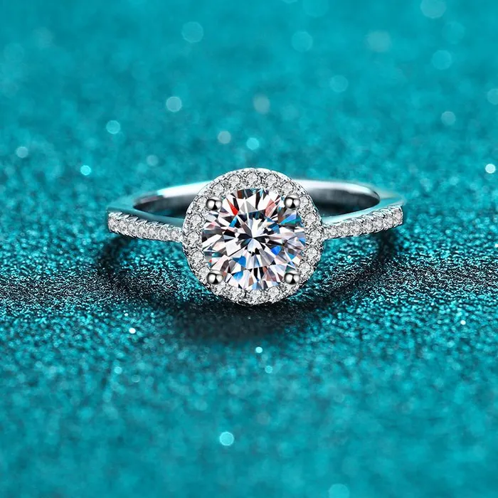2CT S925 Eternal Moissanite Promise Ring VVS Jewelry Rings