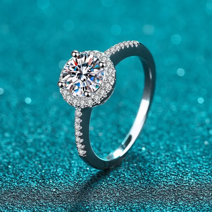 2CT S925 Eternal Moissanite Promise Ring VVS Jewelry Rings