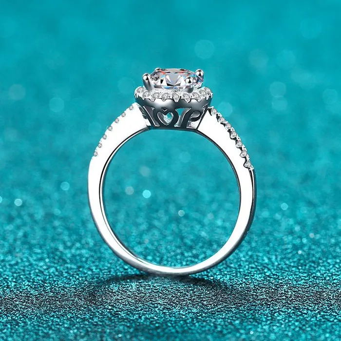 2CT S925 Eternal Moissanite Promise Ring VVS Jewelry Rings