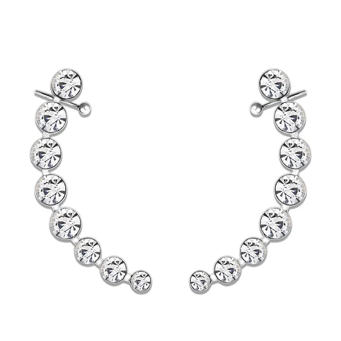 3W1635 High polished no plating Stainless Steel Earring with Top Grade Crystal in Clear Alamode Earrings