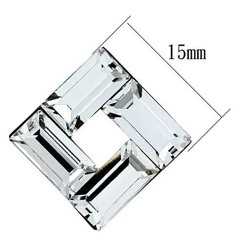 Alamode Earrings TK1464 IP BlackIon Plating Stainless Steel Earrings with Top Grade Crystal in Clear