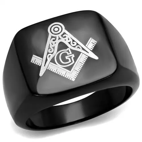 Alamode Rings TK2227 IP BlackIon Plating Stainless Steel Ring with No Stone