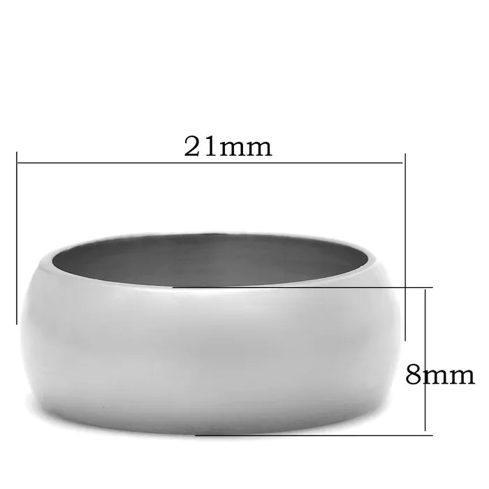 Alamode TK1391N High Polished Stainless Steel Wide Band Ring Rings