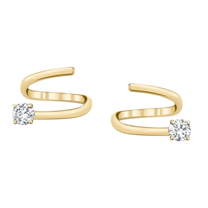 anitako Earrings COIL EARRINGS WITH ROUND DIAMOND ENDS