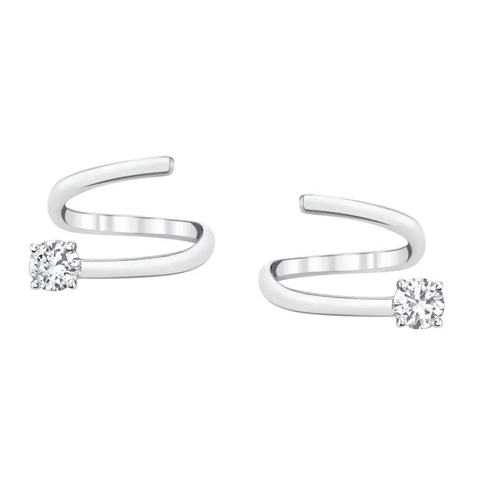 anitako Earrings COIL EARRINGS WITH ROUND DIAMOND ENDS