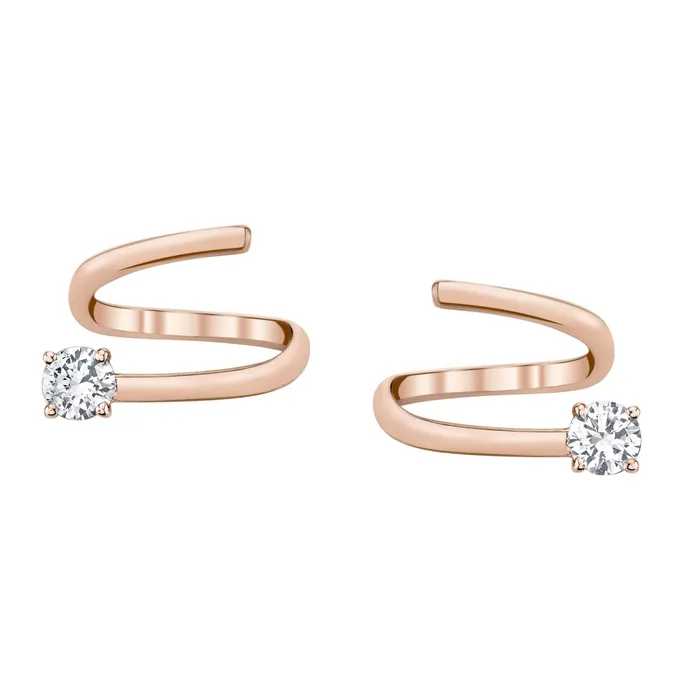 anitako Earrings COIL EARRINGS WITH ROUND DIAMOND ENDS