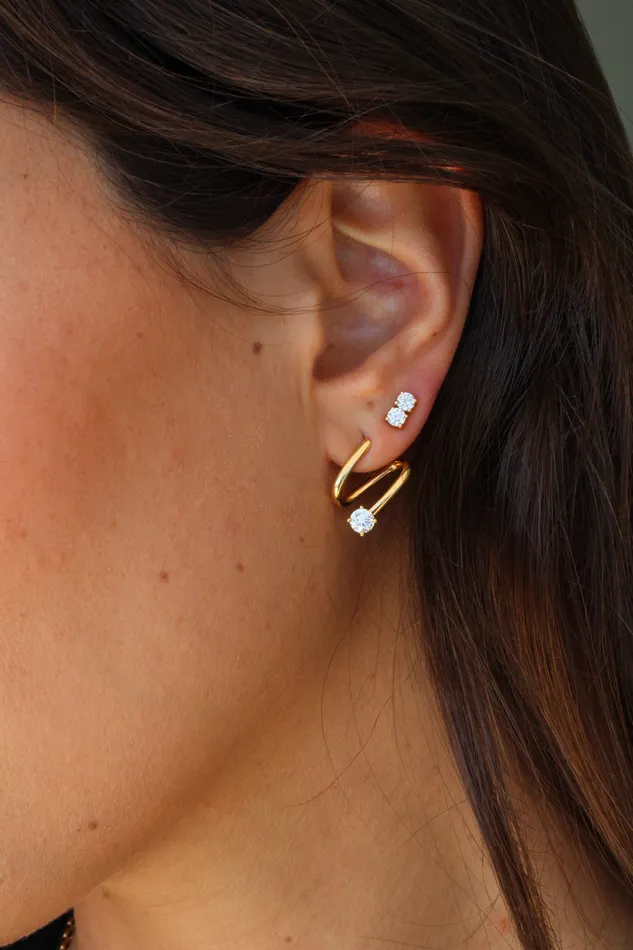 anitako Earrings COIL EARRINGS WITH ROUND DIAMOND ENDS