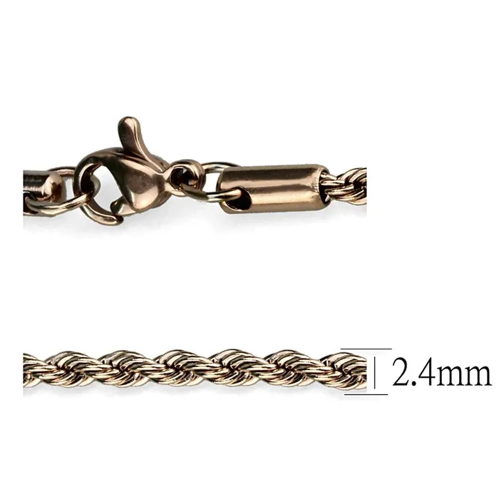 Bracelets Alamode TK2433R IP Rose GoldIon Plating Stainless Steel Chain with No Stone