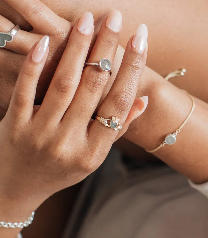 closebymejewelry Rings Claddagh Cremation Ring in 14K White Gold