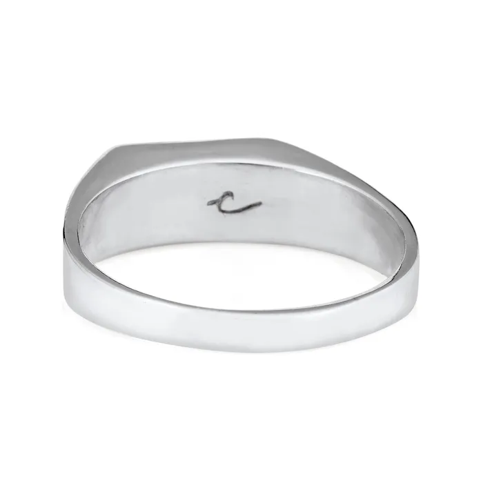 closebymejewelry Rings Rectangle Signet Cremation Ring in 14K White Gold