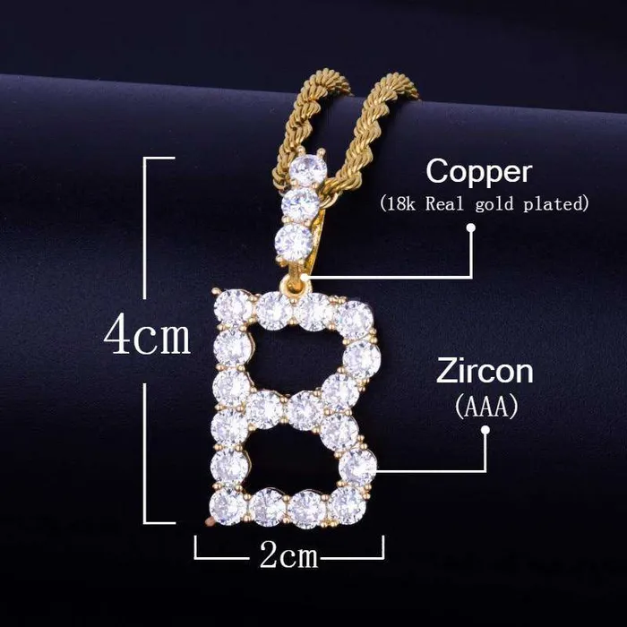 Custom Gold Tennis Letter Necklace VVS Jewelry Necklaces