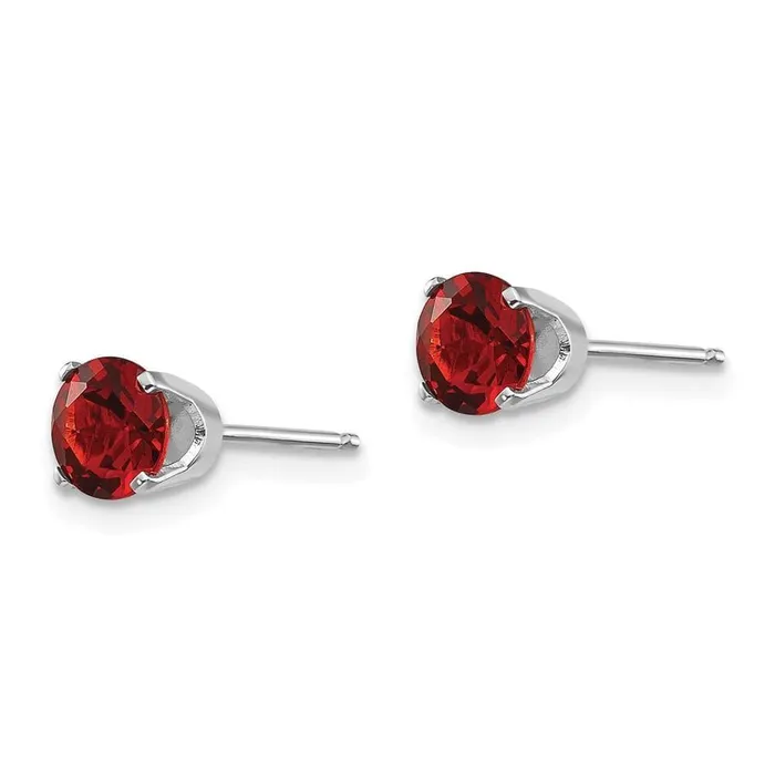 Earrings Jewelry 14k White Gold 5mm Garnet Stud Earrings Earrings Jewelry 14k White Gold 5mm Garnet Stud Earrings