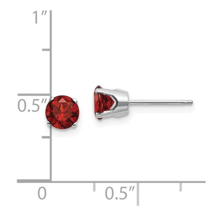 Earrings Jewelry 14k White Gold 5mm Garnet Stud Earrings Earrings Jewelry 14k White Gold 5mm Garnet Stud Earrings