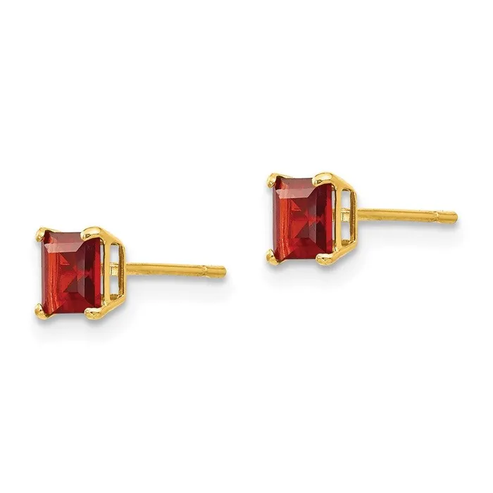 Earrings Madi K Kids 14k Garnet 4mm Square Post Earrings Jewelry
