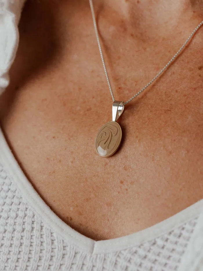 Fancy Bail Oval Cremation Necklace in 14K Yellow Gold closebymejewelry Necklaces