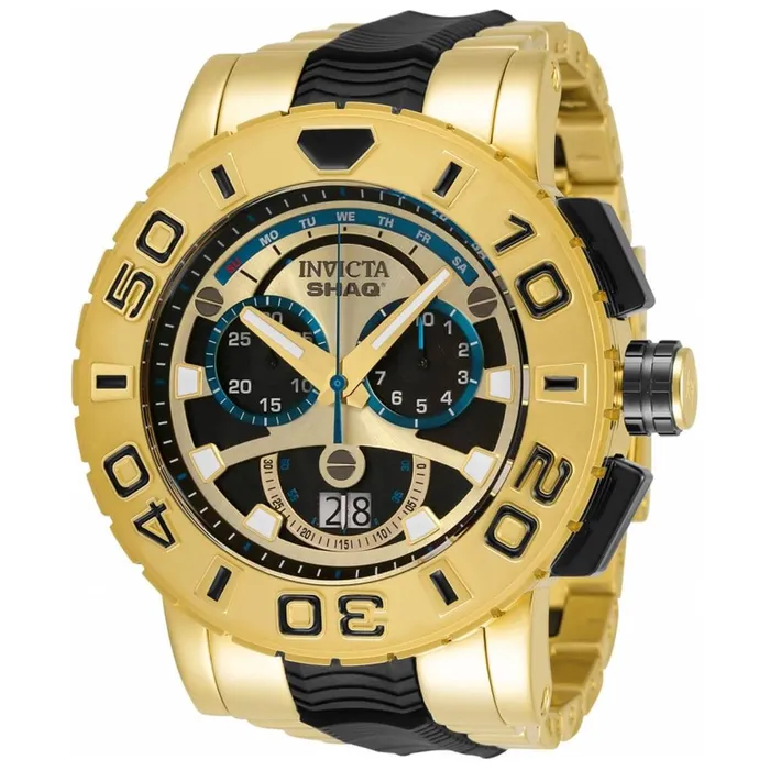 Invicta Mens Quartz Watch Shaq Chronograph Black and Gold Tone Dial 33762 Invicta Rings