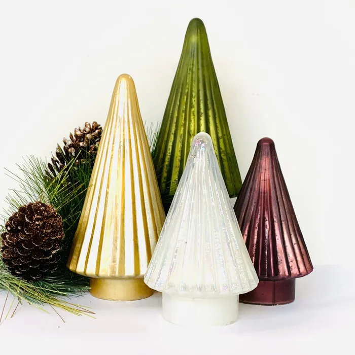 LAST ONE Fluted Mercury Glass Tree Champagne Karma Necklaces