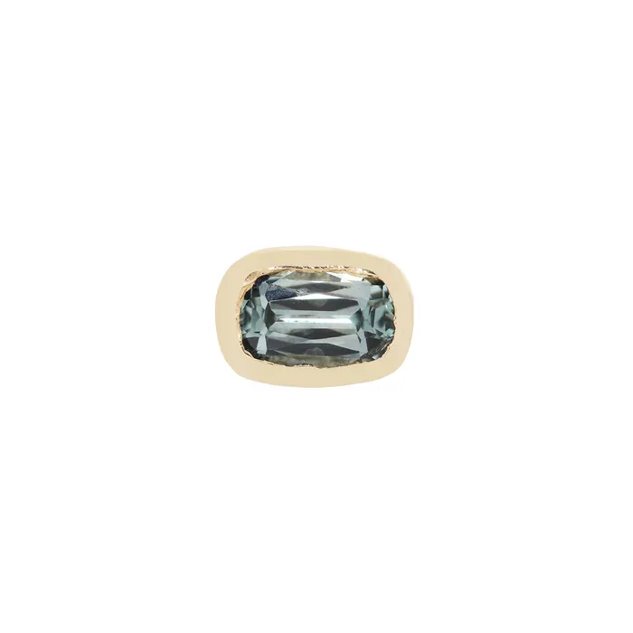Lauren Wolf Jewelry Earrings Teal Ellipse Sapphire Stud
