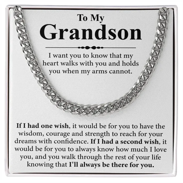 Necklaces ShineOn Fulfillment To My Grandson Message Card Necklace