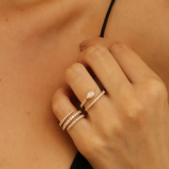 Rings anitako DIAMOND PINKY COIL RING