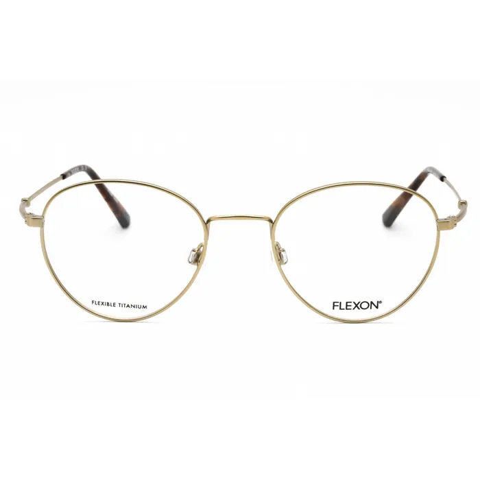 Rings Flexon Flexon Mens Eyeglasses Gold Metal Round Full Rim Frame FLEXON H6032 710