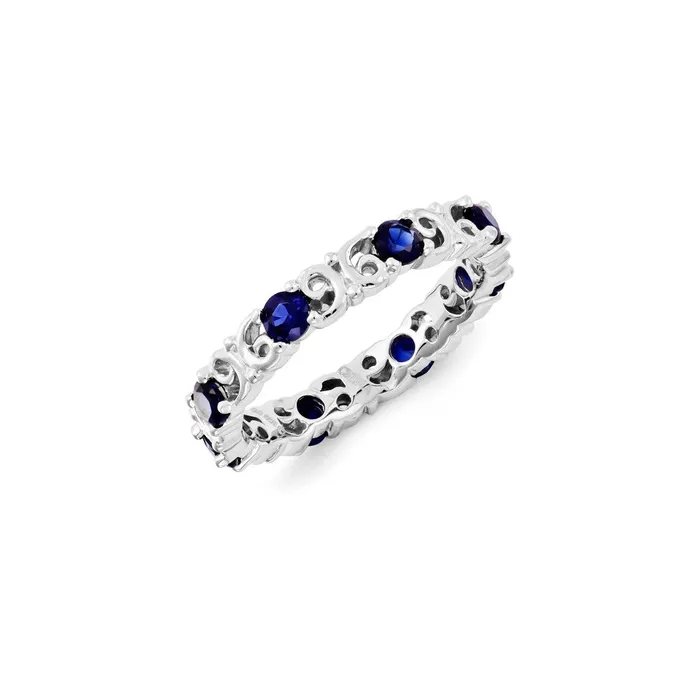 Stackable Expressions Sterling Silver Stackable Expressions Created Sapphire Ring QSK1221 Rings